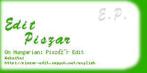 edit piszar business card